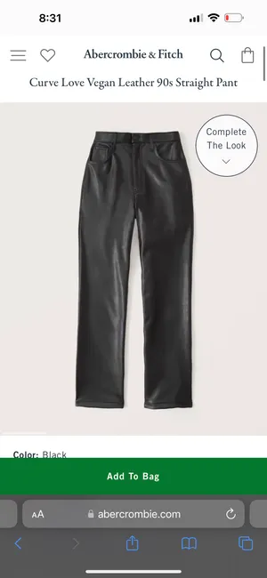 AF Curve Love Vegan Leather 90s Straight Pant thumbnail 3