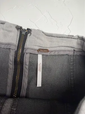 Free People Modern Femme Washed Gray Denim Mini Skirt Womens 8‎ thumbnail 3