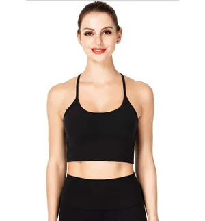 Camisole Yoga Workout Sports Bra Black S thumbnail 1