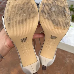 Style&co Women's Phillys Two-Piece Evening Sandals white silver sz 7.5 thumbnail 5