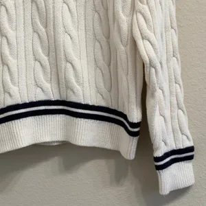 Abercrombie & Fitch Oversized Cable‎ Knit Sweater Women Small V-Neck Fisherman thumbnail 4