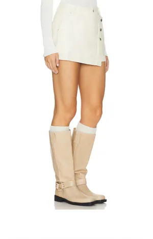 Free People - We the Free - White/Ivory Wrap Button Mini Skirt thumbnail 2