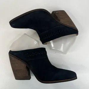 Sam‎ Edelman Size 10 Alison Western Mule in Black Suede Evereve Stacked Heel thumbnail 3