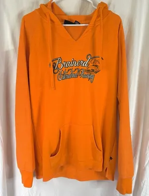 Woman’s Brainerd Minnesota International Raceway Orange Pullover Hoodie — XL thumbnail 1