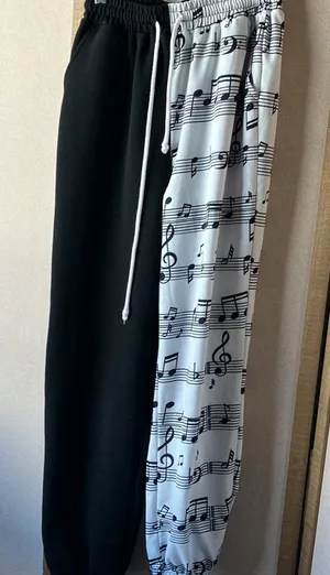 FINAL MARKDOWN SHEIN Monochrome Music Note joggers medium thumbnail 1