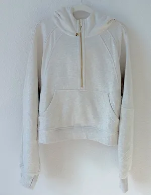 Lululemon Scuba Oversized Half Zip Hoodie Heathered Bone Gold Size XL / XXL New thumbnail 1