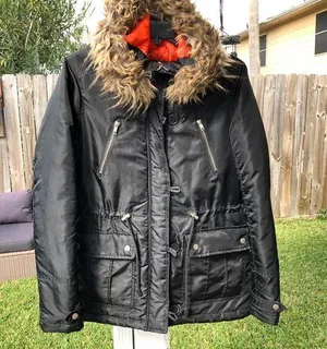 Parka Jacket with Furry Hood Edging M thumbnail 1