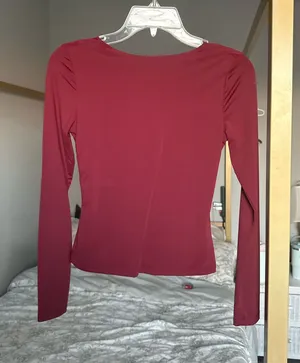 Pink Rose Burgundy Top Backless thumbnail 1