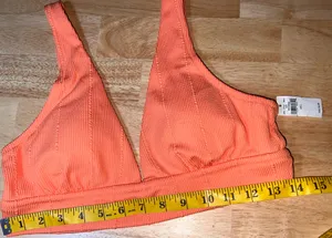 Large aerie Women’s Rib Orange Bikini Top BNWTS thumbnail 1