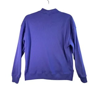 Adidas Ribbed Mock Neck Sweatshirt Purple Rib Knit‎ Pullover Small IM5555 Sporty thumbnail 2