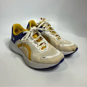 Nike React escape run‎ 2 sneakers white yellow size 7.5 thumbnail 2