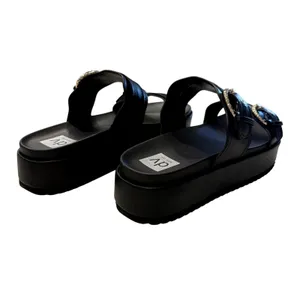 DV Dolce Vita Serpent Double Band Footbed Sandals in Black Smooth, Size 9.5 thumbnail 4