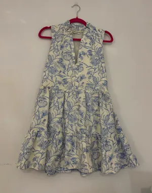 Amanda Uprichard blue floral mini dress thumbnail 1