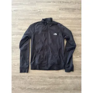 The North Face Full Zip Track Jacket Womens S/M Black Mock Neck Stretch Logo thumbnail 2