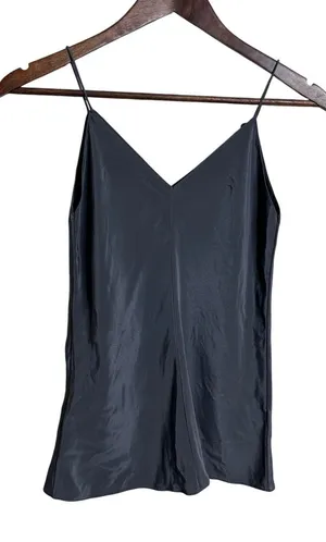 CHICJOC Silk Stretch Camisole Size 36 US4 Charcoal Gray V-Neck Minimalist Tank thumbnail 1