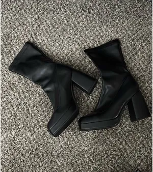 Platform Chunky Boots Black Size 7.5 thumbnail 4