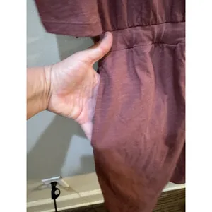 Pact organic cotton mauve tie-waist dress crew neckline Size Small Gorpcore thumbnail 7
