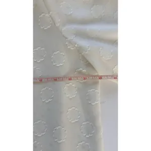 Loft Women White Blouse Size L Swiss Dot Embroidered Lace Up Boho Ruffle Tunic Top thumbnail 6