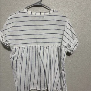 Madewell Navy and White Striped Blouse thumbnail 3