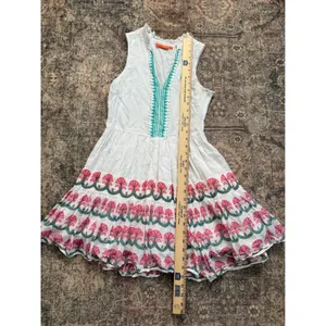 Tuckernuck Oliphant Holland Yoke Print Mini Dress White XS Sleeveless Boho thumbnail 5