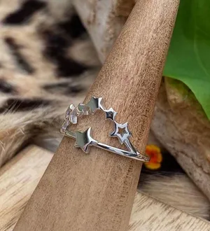 Sterling Silver Multi Star Cluster  Ring Size 8 thumbnail 5