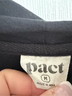 Pact Black Hoodie with White 'PACT' Logo thumbnail 3
