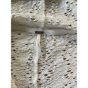 Free People Women’s Crochet Knit Hoodie Cardigan XS Asymmetrical Zip Roll Tab thumbnail 3