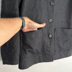 Vintage GAP Grey Wool Coat Jacket Button Front Pockets Preppy Outdoor Blazer thumbnail 4