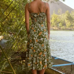 Reformation Green and Yellow Midi Dress thumbnail 6