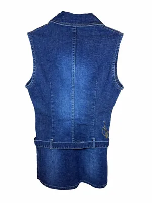Baby Phat Y2K Vintage Denim Dress Western Belted Mini Iconic Trendy Size L thumbnail 3