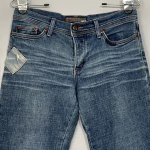 Joes Jeans Women Size 28 Patchwork Denim Blue Straight Buttonfly Festival Grunge thumbnail 2
