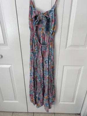 Floral Maxi Dress in Blue & Pink Size XS thumbnail 2