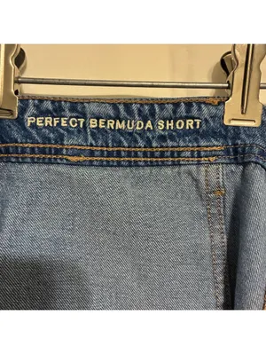 American Eagle Strigid Perfect Denim Bermuda Carpenter Shorts Size 14 thumbnail 4