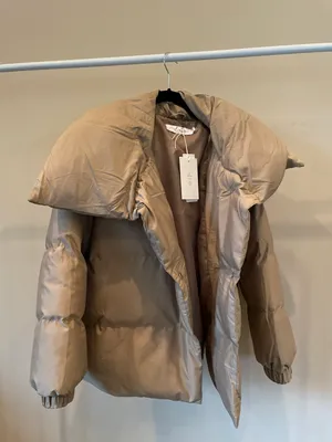 Oversized Puffer Jacket Tan Size M thumbnail 4
