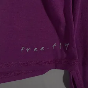 Free Fly Womens Bamboo Performance Long Sleeve Top Purple Raglan Thumbhole Small thumbnail 3