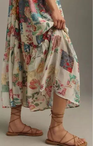 Anthropologie Dress Floral Maxi Boho Paisley thumbnail 5