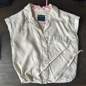 Abercrombie Cream Drawstring Formal Top thumbnail 1