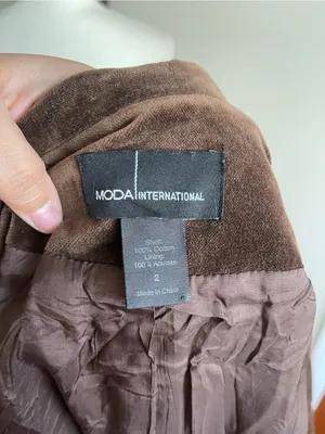 Moda International Brown Velvet Blazer with Floral Embroidery thumbnail 6