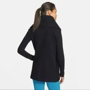Beyond Yoga Black Fleece Jacket Womens S Shawl Collar Open Drape Cardigan Coat thumbnail 4