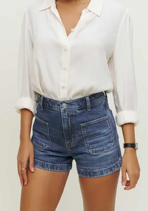 Reformation Alyssa Stretch High Rise 3.5” Jean Shorts Anguilla thumbnail 1