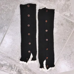 Steve Madden Button Crochet Knit Leg Warmers thumbnail 3
