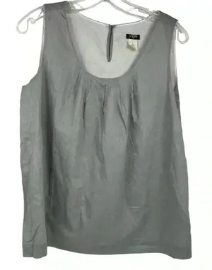 J. CREW Drapey grey‎ lined swing tank top- Size Medium thumbnail 1