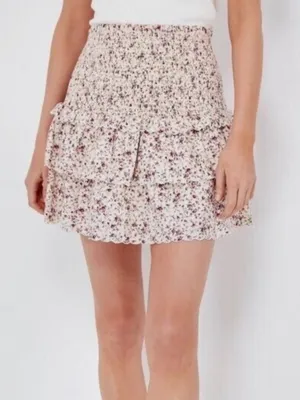Tuckernuck‎ Hyacinth House Steff Mini Skirt Smocked Size Large Floral NWTs thumbnail 1