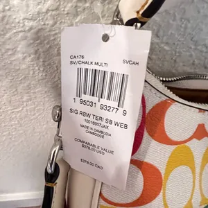 coach Teri Shoulder Bag In Rainbow Signature Canvas CA176 thumbnail 7