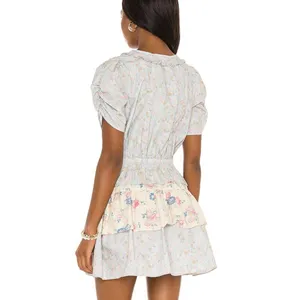 Loveshackfancy X REVOLVE Roth Dress in Pastel Lemon Blueberry thumbnail 3