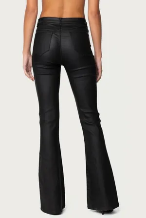 Edikted Faux Leather Pants Flare thumbnail 2