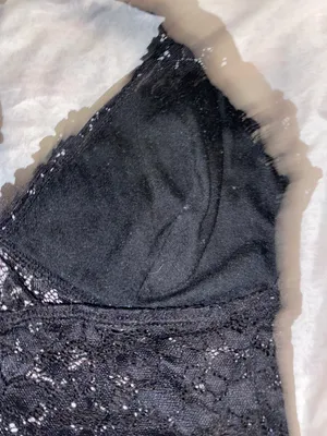 true black lacy bralette thumbnail 3