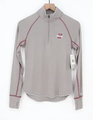 Colosseum Womens UMass Minutemen 1/4 Zip Pullover Grey Size S NEW thumbnail 1