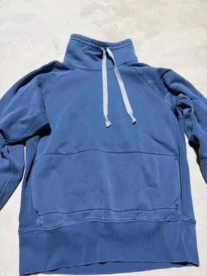 Free people movement FP Blue High Neck Drawstring Pullover Sweatshirt SMALL thumbnail 2