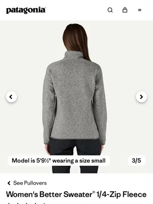 Patagonia Heather Gray 1/4-Zip Women's Sweater Fleece thumbnail 2